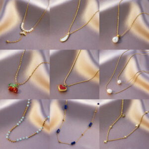 Golden Charm Collection Pendant Necklace Set