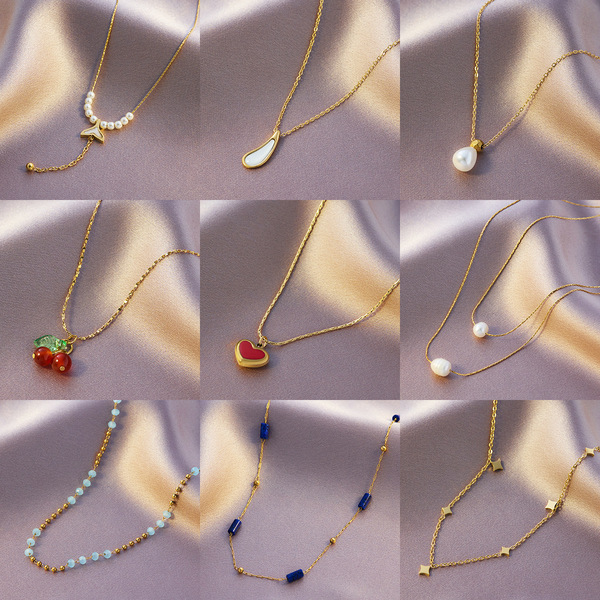 Golden Charm Collection Pendant Necklace Set Golden Charm Collection Pendant Necklace Set